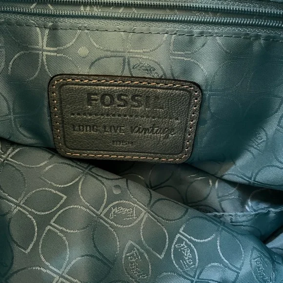 Fossil Green Crossbody Bag with Silver Accents - Picture 6 of 9